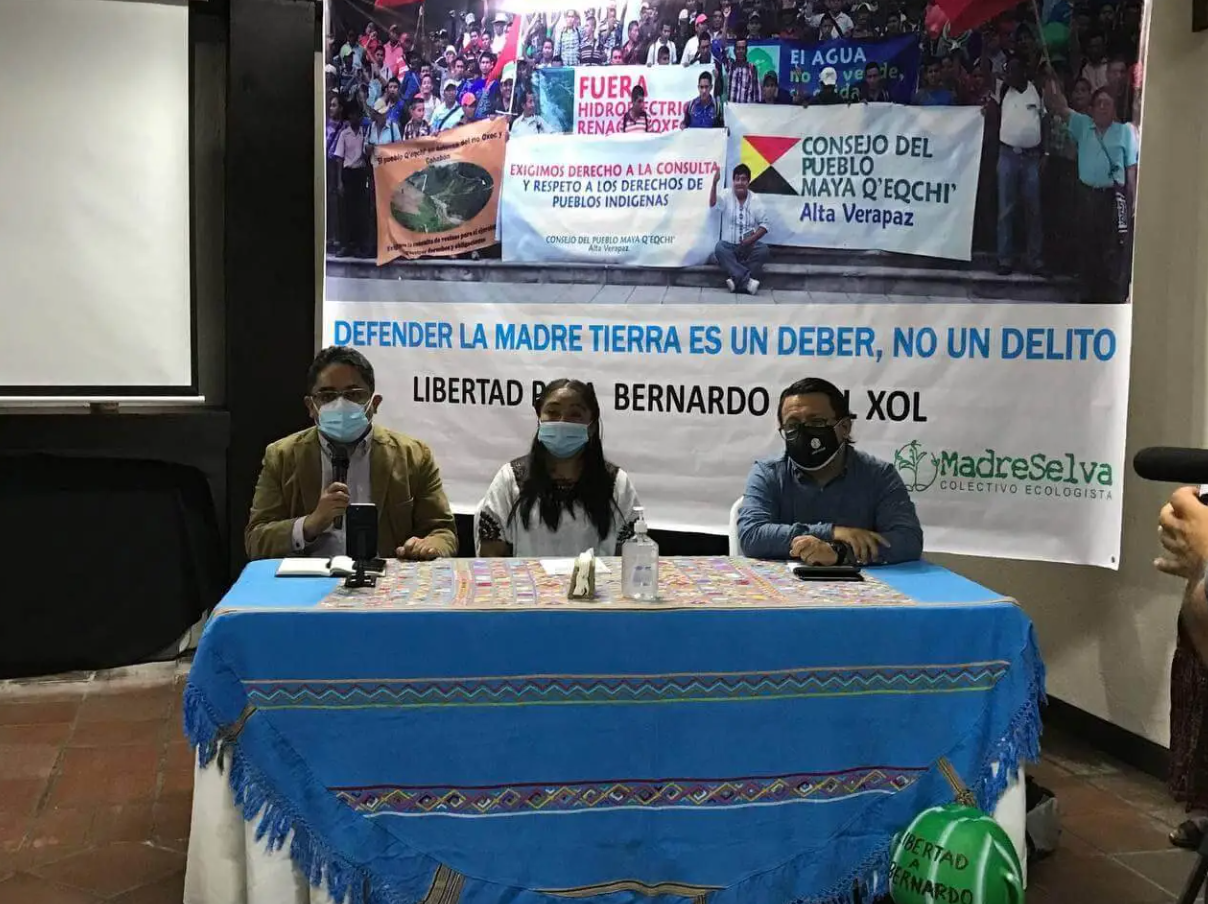  La Organización del Norte, Udefegua y la PDH exigen la liberación de Bernardo Caal. Foto: Paolina Albani. 